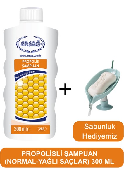 Propolisli Şampuan (Yağlı-Normal Saçlar) 300 ml - Sabunluk Hediyemiz 256-12