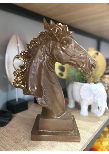 Dekoratif At Kafası Büst Büyük Boy Heykeli Kaideli fiyatları