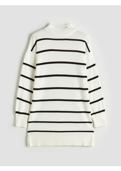 Dik Yaka Çizgili Kadın Triko Tunik indirimleri