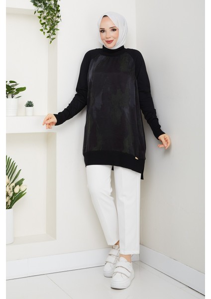 Kadın Yarım Balıkçı Yaka Yandan Fermuarlı Ipek Kupra Merserize Tunik -PMK494 fiyatları