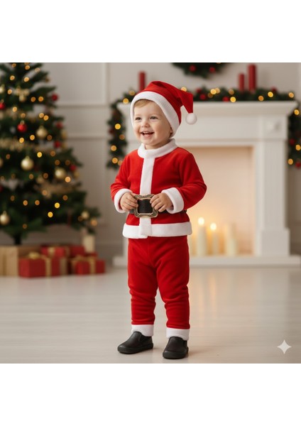 Erkek Çocuk Noel Yılbaşı Temalı Noel Baba Takımı