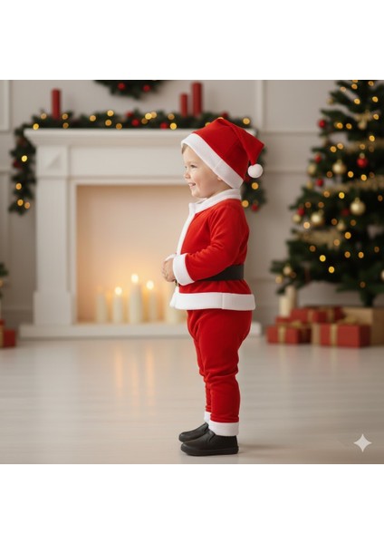 Erkek Çocuk Noel Yılbaşı Temalı Noel Baba Takımı modelleri