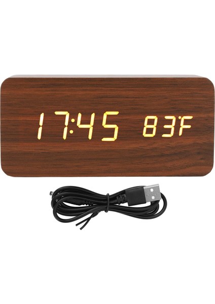 Ahşap LED Dijital Alarm Masa Saati – Sese Duyarlı ,sıcaklık & Nem Göstergeli,3 Kademeli Parlaklık, Modern Dekoratif Çalar Saat fiyatları