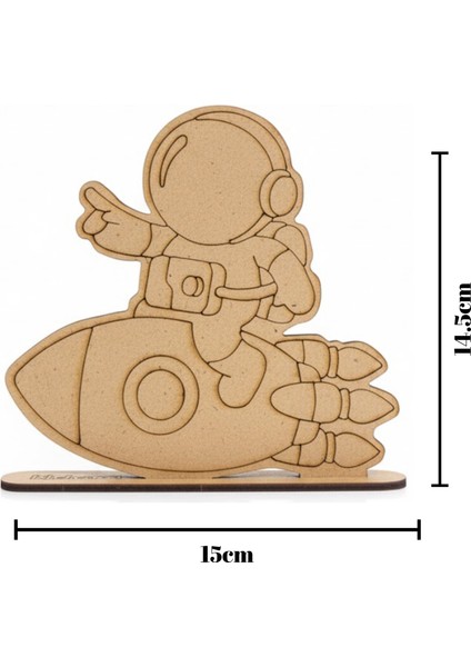 Mini Uzay Ahşap Tasarla Kiti – Astronot ve Roket Etkinliği