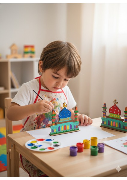 Mini Ahşap Camii Eğitim Seti – Kreş & Anaokulu Ramazan Etkinliği modelleri