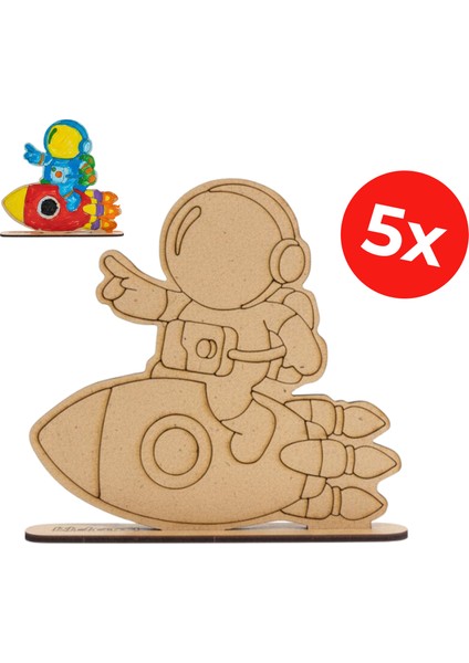 Astronot & Roket Ahşap Tasarla Kiti – Kreş Stem Etkinlik