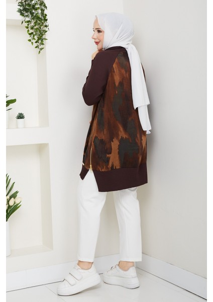 Kadın Yarım Balıkçı Yaka Yandan Fermuarlı Ipek Kupra Merserize Tunik -PMK494 modelleri