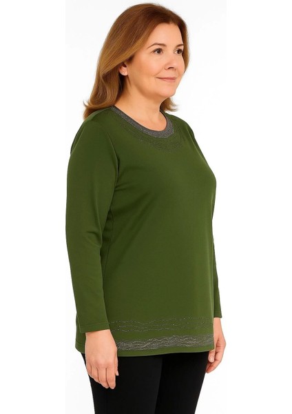 Rahat Kesim Inci Taş Işlemeli Anne Kadın Penye Bluz fiyatları