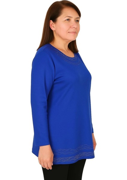 Rahat Kesim Inci Taş Işlemeli Anne Kadın Penye Bluz fiyatları