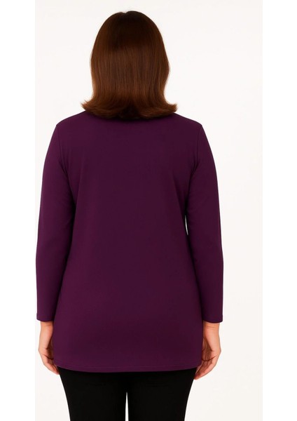 Rahat Kesim Inci Taş Işlemeli Anne Kadın Penye Bluz modelleri