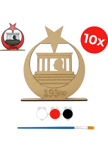 Ahşap Atatürk ve Türk Bayrağı Maket Seti – Eğitim ve Etkinlik Kiti