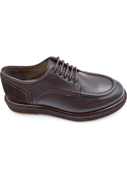 M22328 Hakiki Deri Erkek Bağcıklı Kahverengi Klasik Loafer Ayakkabı fiyatları