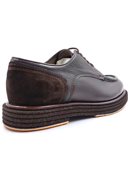 M22328 Hakiki Deri Erkek Bağcıklı Kahverengi Klasik Loafer Ayakkabı modelleri