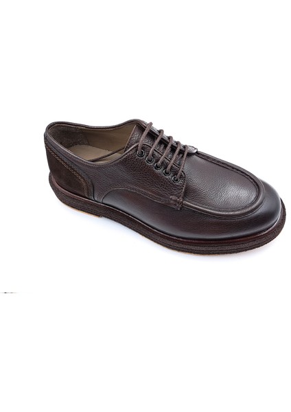 M22328 Hakiki Deri Erkek Bağcıklı Kahverengi Klasik Loafer Ayakkabı indirimleri
