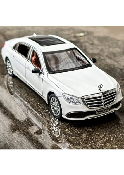 Mercedes-Benz Araba Mercedes E300L Araba 1:24 Diecast Metal Model Koleksiyon Araba Sesli Işıklı 21CM