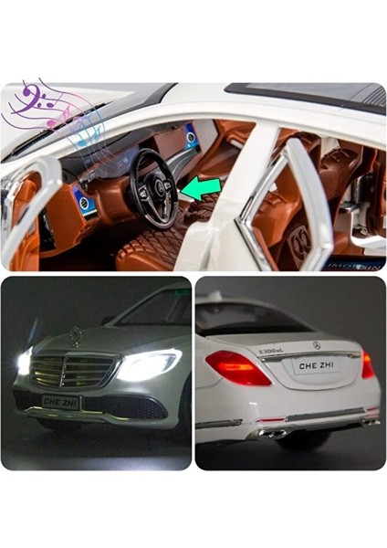 Mercedes-Benz Araba Mercedes E300L Araba 1:24 Diecast Metal Model Koleksiyon Araba Sesli Işıklı 21CM indirimleri