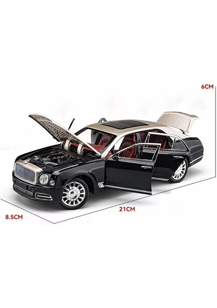 Bently Diecast Metal Model Araba Koleksiyon Araba Sesli Işıklı 21 cm Bently Mulsanne Araba 1:24 indirimleri