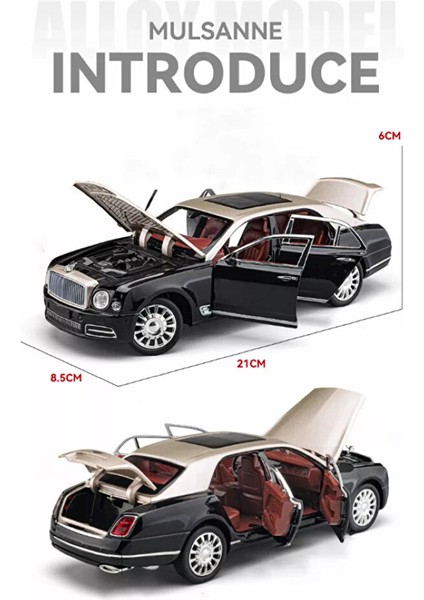 Bently 1:24 Diecast Metal Model Araba Koleksiyon Araba Sesli Işıklı 21 cm Bently Mulsanne Araba fırsatları