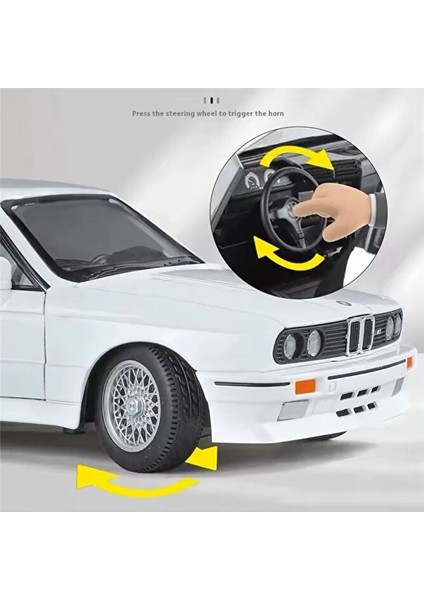 1988 Bmw 3 Serıes M3 White (E30) 1:24 Ölçek Açılan Kapılar Bmw E30 Diecast Araba fırsatları