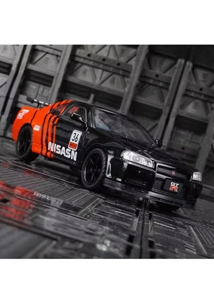 Nissan Skyline Gtr R34 1:24 Ölçek Diecast Model Araba Açılan Kapılar Modifiyeli
