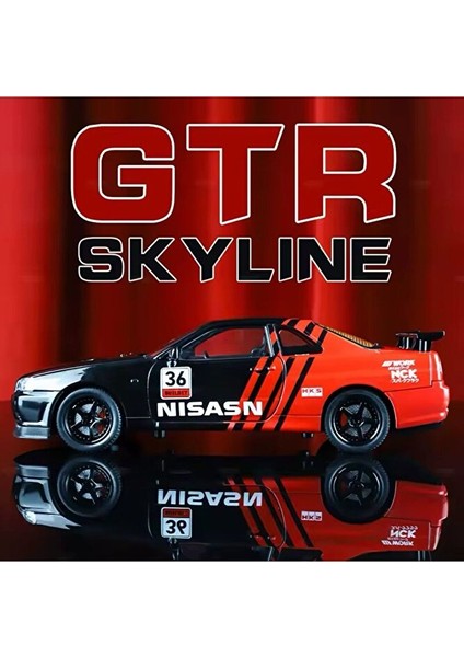Nissan Skyline Gtr R34 1:24 Ölçek Diecast Model Araba Açılan Kapılar Modifiyeli indirimleri