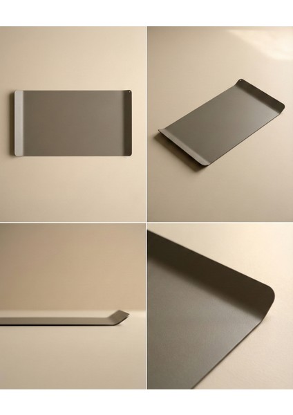Lund TD-002 | Dekoratif Metal Tepsi – 35×20×2 cm | Gri Kahverengi Servis ve Orta Sehpa Tepsisi | Dayanıklı Metal Dekor Ürünü modelleri