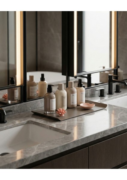 Lund TD-002 | Dekoratif Metal Tepsi – 35×20×2 cm | Gri Kahverengi Servis ve Orta Sehpa Tepsisi | Dayanıklı Metal Dekor Ürünü indirimleri