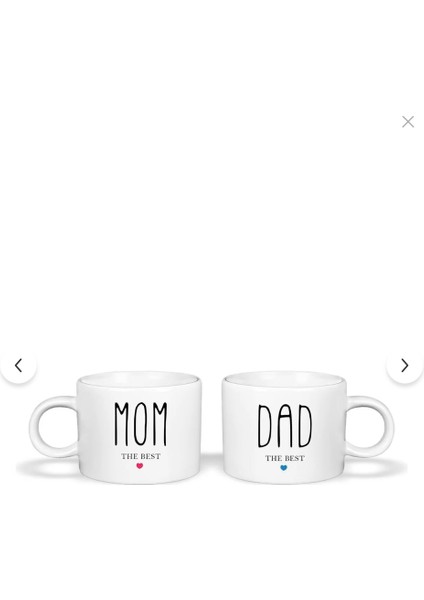 El Yapımı Mom & Dad Kupa Bardak - Baskılı Fincan Pembe (2 Adet)