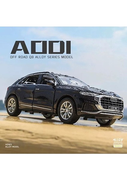 Audi Q8 Suv Tarzı Araba 1:24 Diecast Metal Model Araba Koleksiyon Araba Sesli Işıklı Audi Jip Araba
