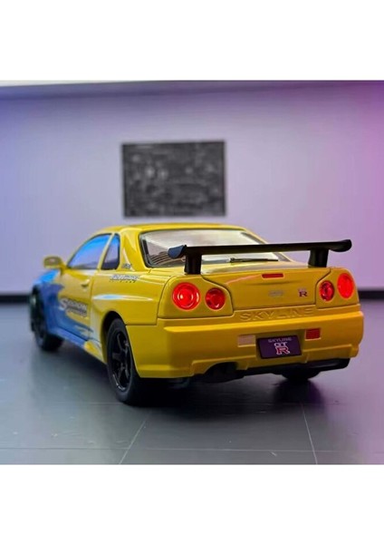Nissan Skyline Gtr R34 Modifiyeli 1:24 Diecast Metal Model Araba Açılan Kaplıar fiyatları