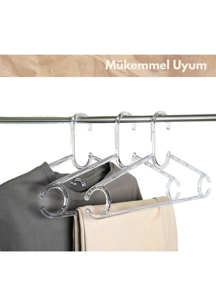 18 Adet Kristal Plastik Askı, Elbise Askısı, Şeffaf Askı, Çocuk Askı, Gömlek Askısı fırsatları