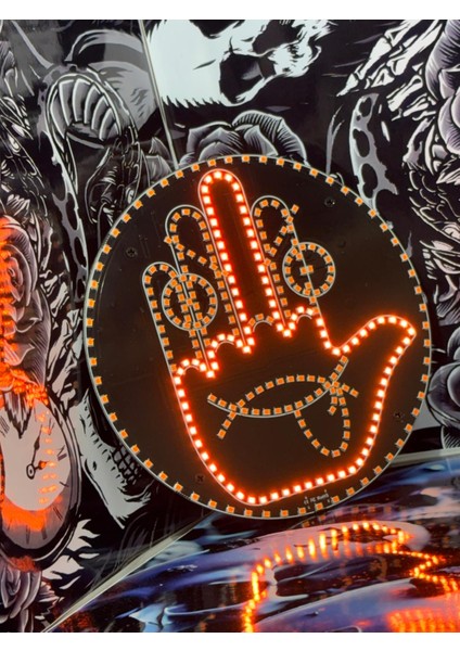 Araç Içi LED Emoji Uzaktan Kumandalı 12 Mod El Gülen Yüz modelleri