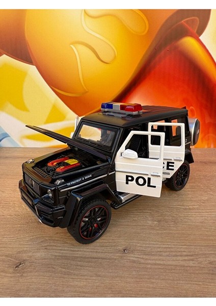 Mercedes G65 Diecast Model Araba 1:24 Polis Arabası Komple Metal Sesli Işıklı Tüm Kapılar Açılır modelleri