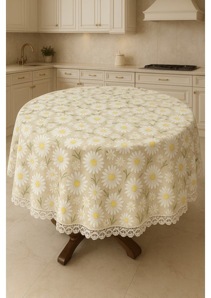 Lüks Güpürlü Yuvarlak Masa Örtüsü Şık Desenli, Çeyizlik, Salon ve Mutfak Için Dekoratif Örtü indirimleri