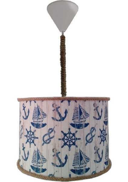 Gemili Halatlı 2.li Set M-0687 Kumaş Kaplama Genç ve Çocuk Odası Avize ve Abajur Takımı fiyatları