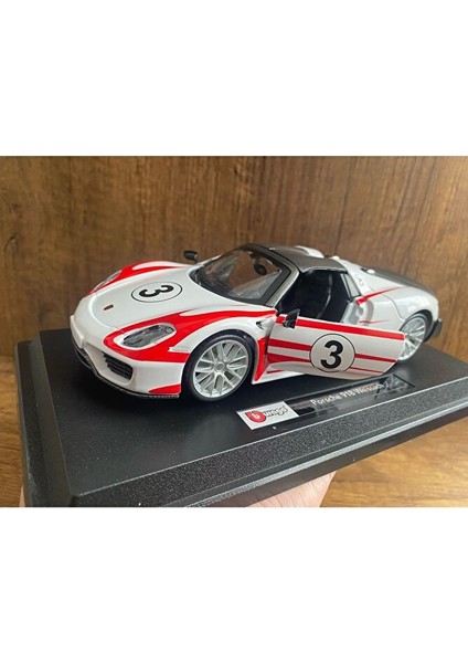 Porsche 918 Weissach Diecast Araba 1:24 Porsche 918 Yarış Arabası Porsche Weissach Diecast Araba