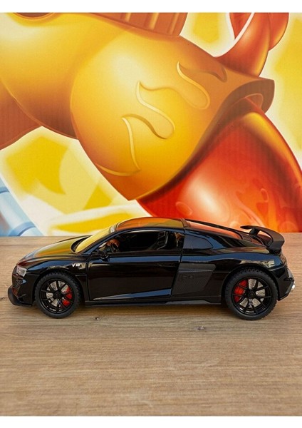 1:24 Audi R8 Diecast Model Araba Siyah Audi Araba Açılan Kapılar Sesli Işıklı Çekbırak Model Araba fiyatları