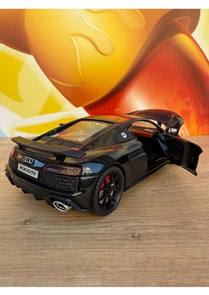 1:24 Audi R8 Diecast Model Araba Siyah Audi Araba Açılan Kapılar Sesli Işıklı Çekbırak Model Araba fırsatları
