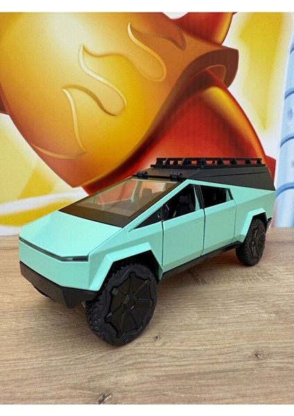 Tesla Cybertruck Diecast 1:24 Büyük Boy Metal Araba Tesla Model Oyuncak Araba Kapı Bagaj Açılır