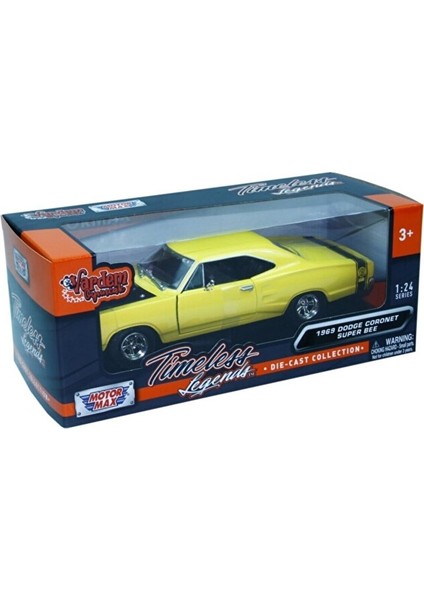 Motormax 1:24 1969 Dodge Coronet Super Bee Model Araba Klasik Eski Arabalar Kapılar Açılır modelleri
