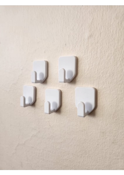 Duvara Yapıştırmalı Askılık 5 Adet | Pratik Çok Amaçlı | Vidasız Duvara Monte Güçlü Yapışkan modelleri