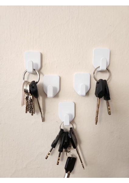 Duvara Yapıştırmalı Askılık 5 Adet | Pratik Çok Amaçlı | Vidasız Duvara Monte Güçlü Yapışkan indirimleri