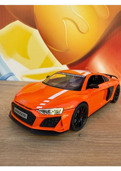 Audi R8 Performance Diecast Araba 1:24 Audi R8 Açılan Kapılar Sesli Işıklı Çekbırak Diecast Araba