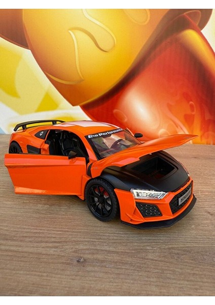 Audi R8 Performance Diecast Araba 1:24 Audi R8 Açılan Kapılar Sesli Işıklı Çekbırak Diecast Araba fırsatları