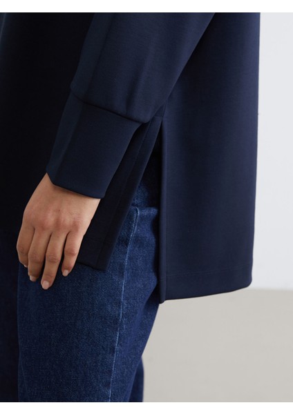 Yeni Sezon Bisiklet Yaka Oversize Kadın Sweatshirt Tunik modelleri