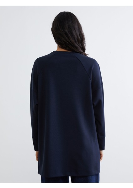 Yeni Sezon Bisiklet Yaka Oversize Kadın Sweatshirt Tunik fırsatları