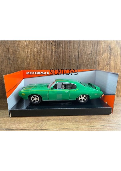 1:24 1969 Pontıac Gto Judge Klasik Model Araba Yeşil Pontıac Judge Eski Koleksiyonluk Arabalar fırsatları