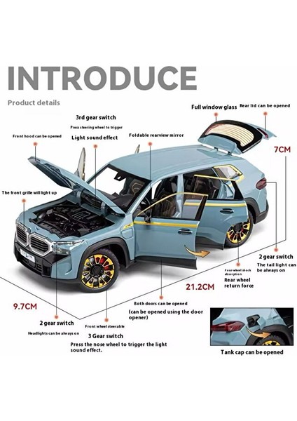 Bmw Xm Diecast Model Araba 1:24 Kapılar Bagaj Kaput Açılır Pilsiz Bmw Jip Diecast Model Araba indirimleri