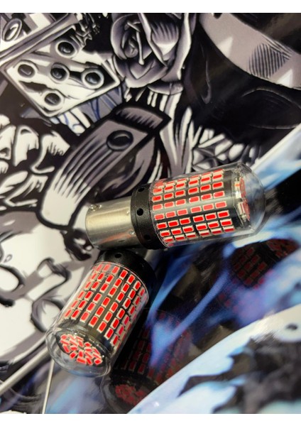 Oto Aydınlatma 144 Ledli Ultra Kırmızı Fren Arka Sis Ampulü BA15S (2 Adet)