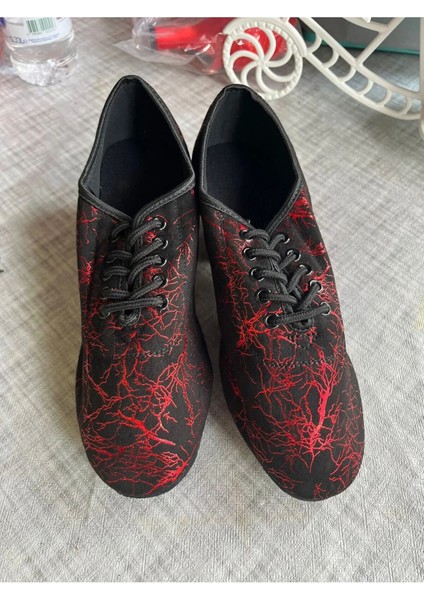 Dans Ayakkabısı - Tüm Danslar Içindir. 4 cm Kırmızı Siyah Desenli fırsatları